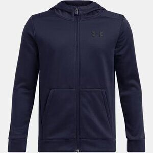NWT Under Armour Boy's Blue Fleece FZ Loose Fit Hoodie Size Large